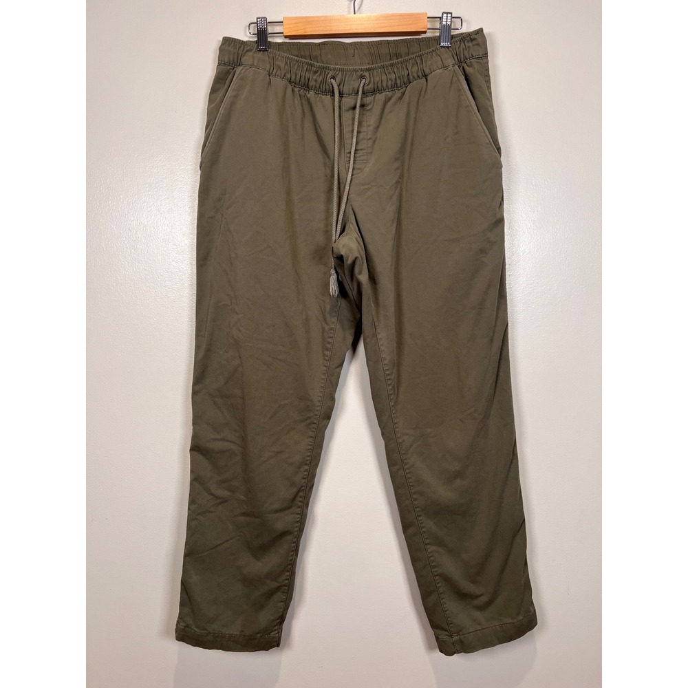 L.L. Bean Flannel Lined Chino Pants Mens 32x32 Standard Fit Olive Green Outdoor